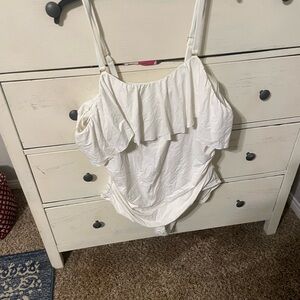 La Blanca Island Goddess Off Shoulder Ruffle One Piece Swimsuit